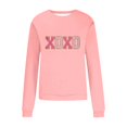 thumbnail image 4 of Hot Sale!! Chandail en Molleton Xoxo de la Saint-Valentin pour Femmes, Câlins et Bisous, Chandails en Molleton Col Rond Manches Longues, Chandail-Over Rose + TTTG, 4 of 4