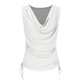 thumbnail image 4 of Plebaso Women's Tank Tops Ruched V Neck Sleeveless Tops Casual Side Drawstring Summer Shirts for Women, 4 of 6