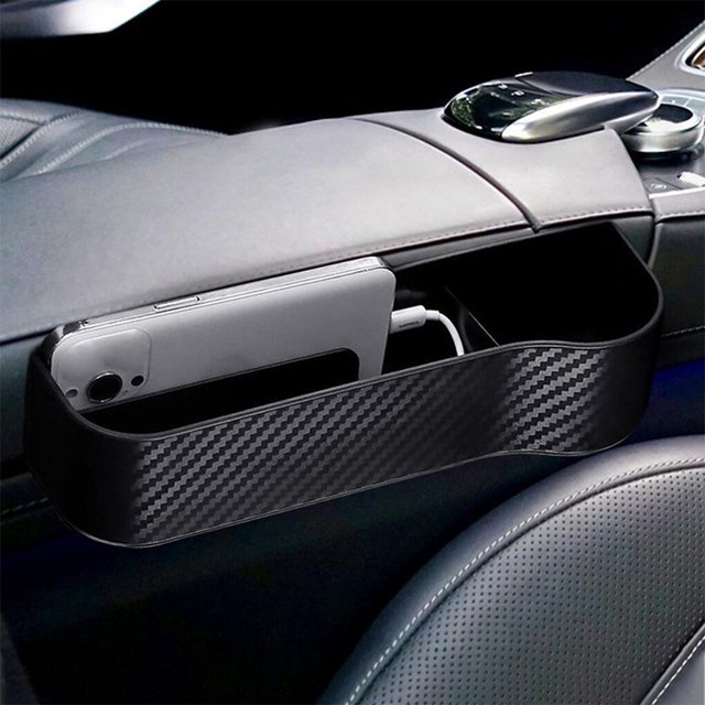 facefd Car Seat Gap Filler Organizer High Performance with Cup Holder Black Left