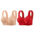thumbnail image 1 of Yuzhih 2 Pack Full Coverage Wireless Bras for Women No Underwire Compression Front Closure Comfort Bra with Support, 1 of 2