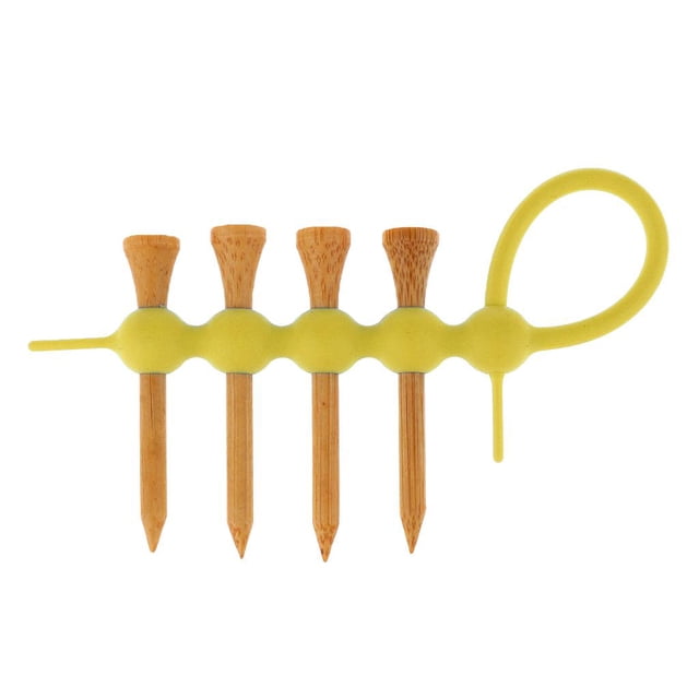 Support de Rangement pour Outils Sportifs avec 3 Pcs d'Accessoires en Bois pour T-Shirts de Golf Jaune