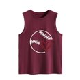 thumbnail image 2 of LSLJS Women Spaghetti Strap Tank Tops Ladies Summer Fashion Solid Color Baseball Print Pattern Sleeveless Vest Top T-shirt, 2 of 4