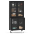 thumbnail image 1 of Costway Armoire de Garde-Manger de Cuisine avec Portes Cannelées Translucides et Tablette Ajustable, 1 of 10