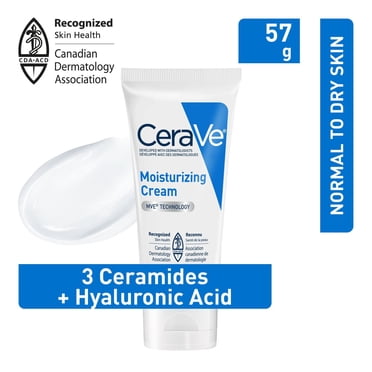 CeraVe Crème Hydratante, Crème Riche pour Visage et Corps avec Céramides pour Peau Sèche, 57 g