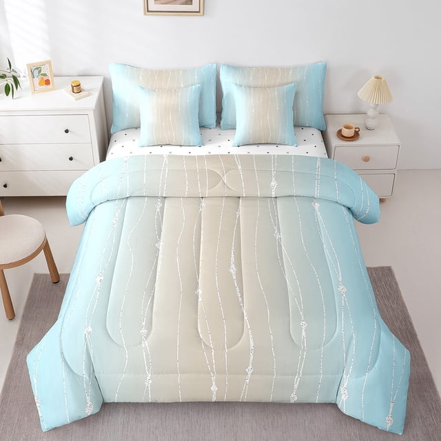 YST, Gradient Watercolor Comforter Set, 7-Piece, Twin