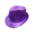 thumbnail image 1 of TiaoBug Women Men Sequin Fedora Hat Disco Hat Jazz Dance Hat Hip-Hop Rapper Stage Performance Purple One Size, 1 of 4