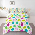 thumbnail image 2 of Erosebridal Colorful Easter Eggs Bedding Sets Twin with Comforter, Cartoon Rabbit Duvet Insert, Happy Easter Decor, Reversible, 2 of 7