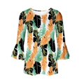 thumbnail image 5 of T-Shirt à Manches Courtes à Imprimé Floral Top Dames Bleu L, 5 of 5