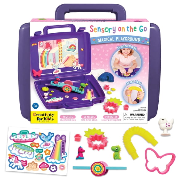 Creativity for Kids Sensory On The Go Kit: Magical Playground - Sensory Bins for Toddlers Ages 3-5+, Unicorn Gifts for Girls, Preschool and Toddler Toys