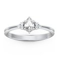 thumbnail image 2 of Birthstone Oval Ring with Shoulder Accents - Diamond/White Topaz (April), 2 of 5