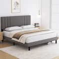 thumbnail image 4 of Full Size Bed Frame, GELBIY Platform Bed Frame Full with Fabric Upholstered Headboard, No Box Spring Needed, Light Grey, 4 of 4