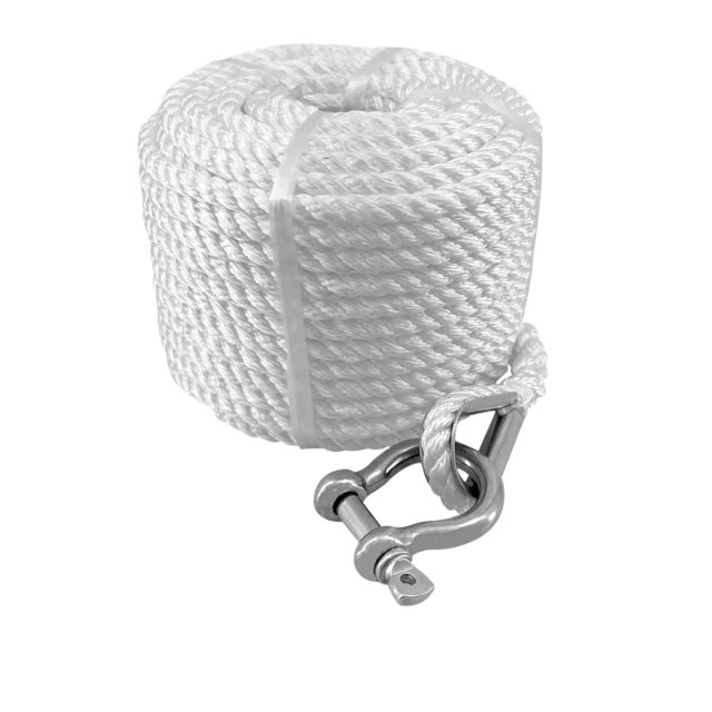 Boat Anchor Line, Double Braided Nylon Anchor Rope, Canoe Stainless Steel ,Easy to use