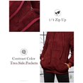 thumbnail image 3 of Womens Fuzzy Sherpa Hoodies Pullover Zip Fleece Sweatshirt Outwear, 3 of 7