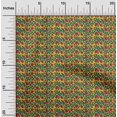 thumbnail image 1 of oneOone Silk Tabby Fabric Leaves & Floral Block Printed Craft Fabric BTY 42 Inch Wide, 1 of 5