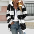 thumbnail image 1 of TIMIFIS Womens Winter Fuzzy Fleece Jacket Hooded Color Block Patchwork Cardigan Coats Outerwear Fashion-BlackFall/Winter, 1 of 5