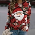 thumbnail image 2 of Atogsazn Chandails de Noël pour Femmes Col Rond Manches Longues Chandail en Molleton Blouse Ample Rouge TTG Mode, 2 of 5