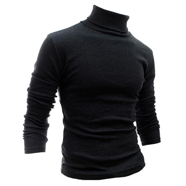 Pull Col Roulé Thermique Ajusté Basique Décontracté pour Hommes