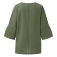 thumbnail image 5 of SMihono Hauts pour Femmes Été Chic Décontracté Mode d'Été pour Femmes Manches Raccourcies Col Rond Coton Ligne Ample Chemise Blouse T-shirt Oversize pour Femmes 2023, 5 of 5