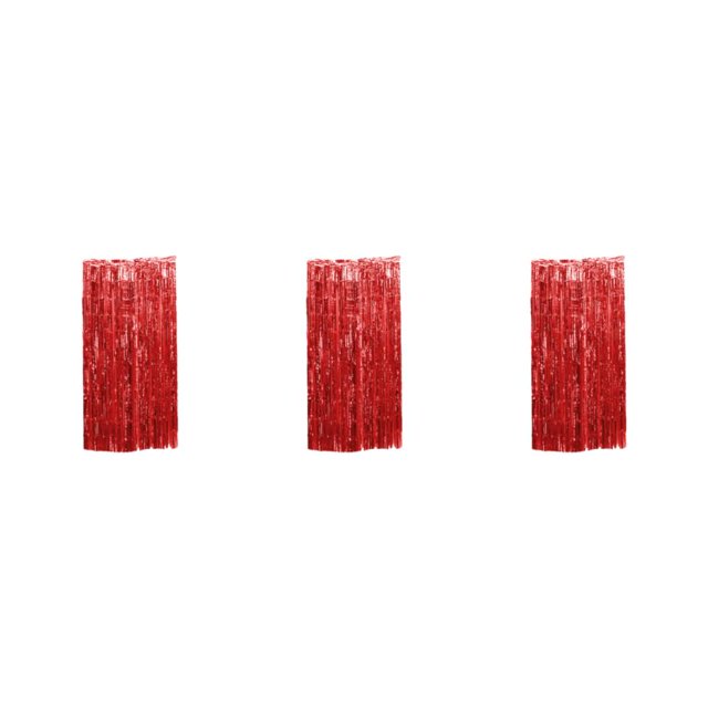 Decodeary Rideau à Franges en Feuille Sécuritaire Plusieurs Couleurs et Glands pour Doigts pour un Rouge Mémorable 3*1 m Ensemble de 3