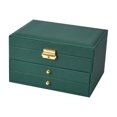 thumbnail image 1 of EGNMCR Jewelry Boxes & Organizers Jewelry Box With Lock And Mirror Jewelry Organizer Storage Case With 3-Layers Display For Earrings Bracelets Rings Watches Jewelry Boxs, 1 of 8