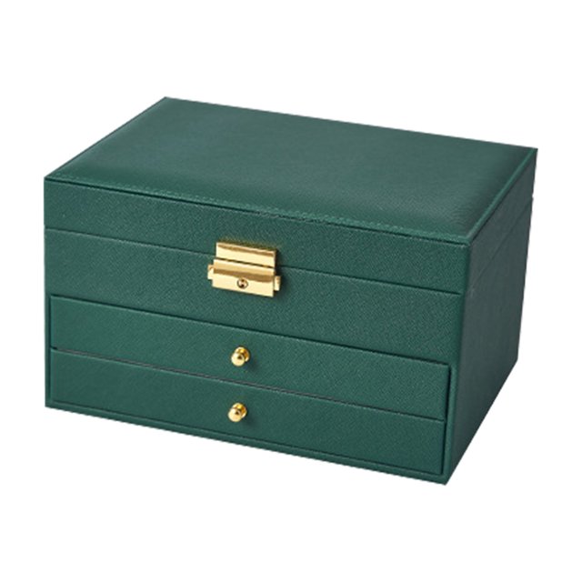 EGNMCR Jewelry Boxes & Organizers Jewelry Box With Lock And Mirror Jewelry Organizer Storage Case With 3-Layers Display For Earrings Bracelets Rings Watches Jewelry Boxs