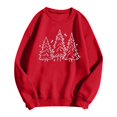 thumbnail image 3 of Chandails en Molleton Arbre de Noël pour Femmes 2025 Manches Longues Col Rond Graphique Arbre de Pin Chandail de Vacances Xmas, 3 of 7