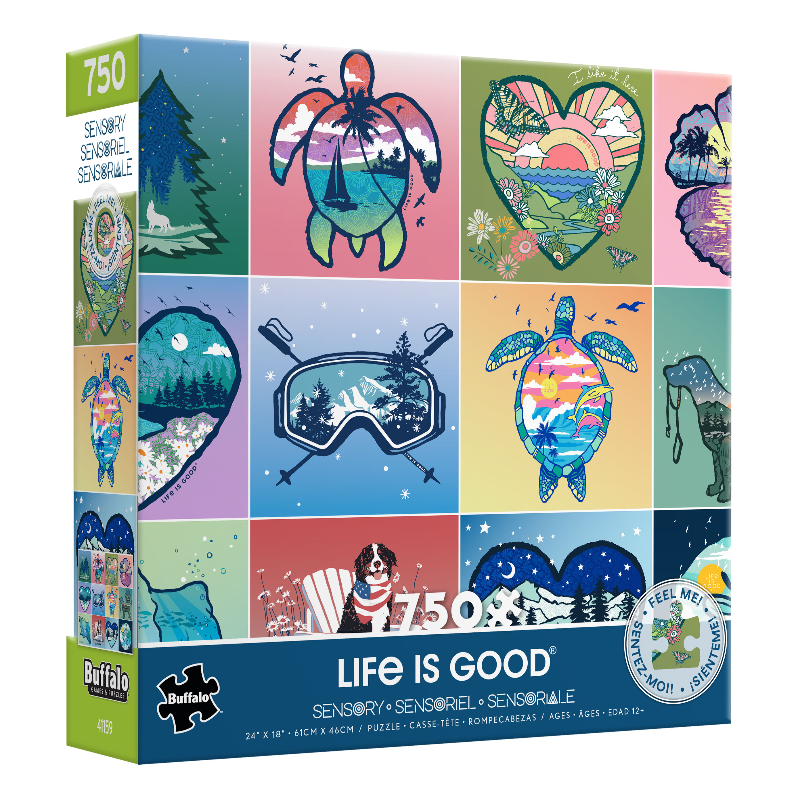 Puzzle en pièces s’emboîtant Ceaco Block Print Collage de 750 pièces pour adultes à partir de 14 ans