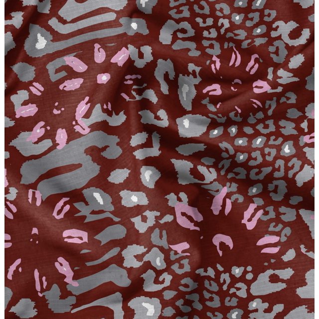 Soimoi Red Rayon Fabric Leopard Animal Skin Decor Fabric Printed Yard 56 Inch Wide