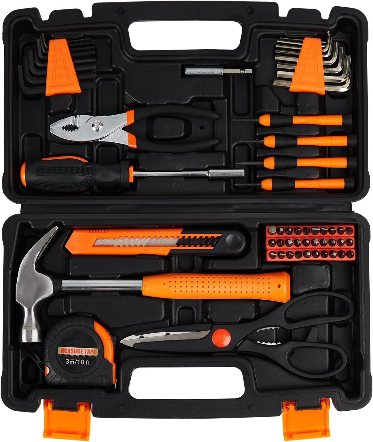 Professional 57-Piece Tool Set - Industrial Hand Tools Kit for Home Automotive and Small Machinery Repairs Toolbox Included