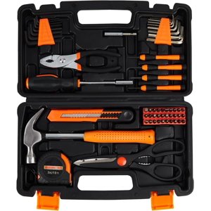 Professional 57-Piece Tool Set - Industrial Hand Tools Kit for Home Automotive and Small Machinery Repairs Toolbox Included