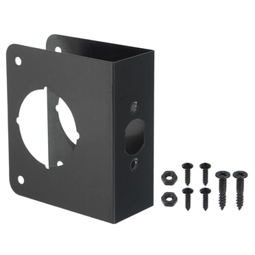 Uxcell Door Reinforcement Plate 1 Set for 1-3/4" Thick Door 4-1/2" Size Black