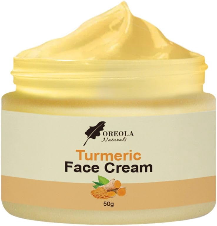 Turmeric Face Cream, Moisturizing, Glowing and Hydrating (50g) Ideal For All Skin Types by Oreola Naturals