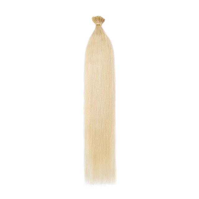 Colle Capillaire 16-20” I-TIP, Extensions de Cheveux Humains Remy, Cheveux Doux, 100 Brins/50g Noir 20”-50g