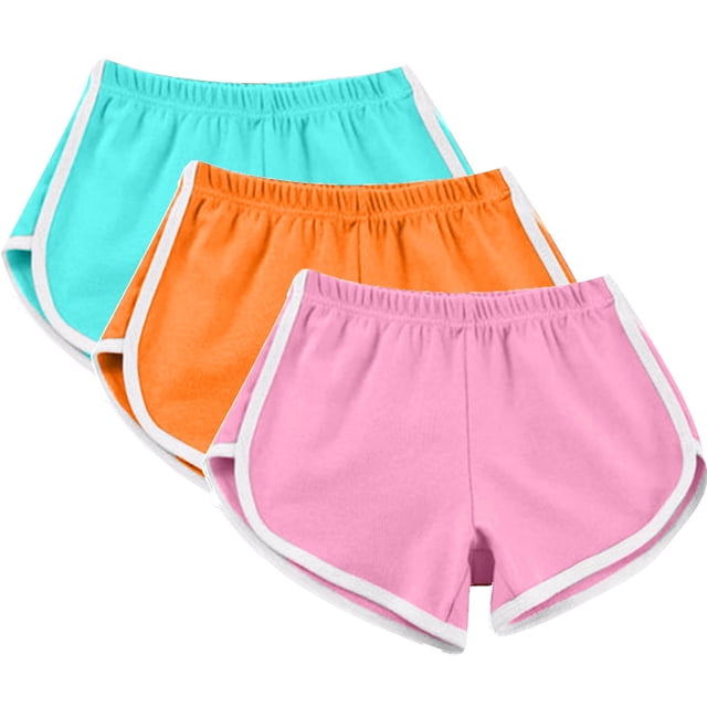 Timegard 3pc Womens Yoga Short Elastic Waisted Summer Athletic Running Active Sports Shorts Sweatshorts