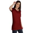 thumbnail image 2 of Inkmeso Plain Basic Tshirt Long Length Tee Short Sleeve Workout Top For Women, 2 of 9