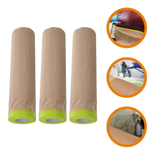 IFANLANDOR 3 Rolls Beige Paper Masking Film for Stencil Making Professionals