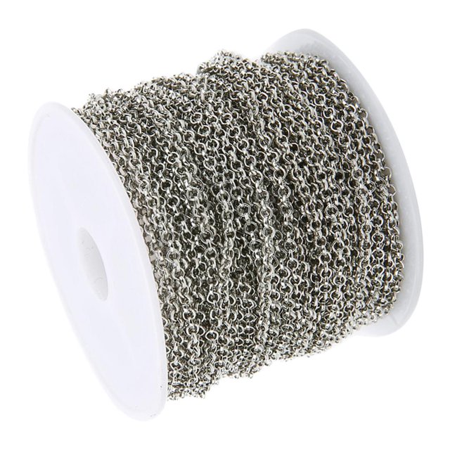 jifeng 10 Yards Bijoux Faisant Chaîne Collier Bracelet Rallonge Chaîne Résultats- 2mm Blanc K 2mm