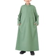thumbnail image 4 of Boys' Lightweight Muslim Robe - Breathable Arab Middle Eastern Thobe with Pockets, Zip-Up Loungewear for Summer, 4 of 9