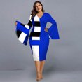 thumbnail image 1 of FcBaudy Robe à Manches Longues à Col en V, Robes d'Été pour Femmes, Robes pour Femmes Robe Grande Patchwork pour Femmes Jupe Portefeuille Moulante Robe Décontractée à Manches Longues Robe Longuette Robe Femme, 1 of 9
