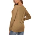 thumbnail image 3 of Long Sleeve Tops for Women Casual Solid Color O-Neck Pullover Long Sleeve Irregular Tops Blouse Tops for Women 3/4 Sleeve Casual Tops for Women Tops Long Sleeve, 3 of 5