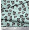 thumbnail image 3 of Soimoi Green Poly Georgette Fabric Life Begins After Coffee Text Fabric Prints By Yard 52 Inch Wide, 3 of 5