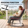 thumbnail image 3 of Outsunny 3pc Patio Foldable Rocking Chair Set, Red, 3 of 9