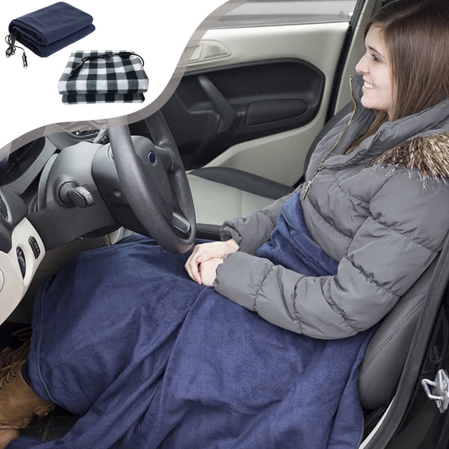 mtvxesu 12V Car Heating Blanket 58X43 Inch Removable Fleece Lining for Vehicles with Cigarette Lighter Plug, 1 Count