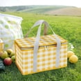 thumbnail image 4 of UsRHHA Foldable Cloth Picnic Basket Large Capacity, Hand Carry Storage Basket for Outdoor Garden Vegetable, Tableware Storage Basket Spring Trip, 4 of 6