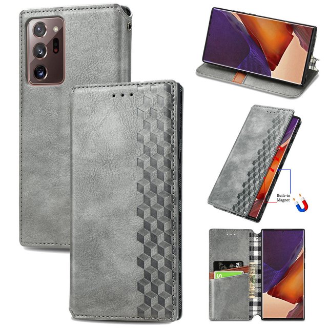 Case for Samsung Galaxy Note 20 Ultra Flip Cover Wallet Flip Cover Magnetic Protective - Grey