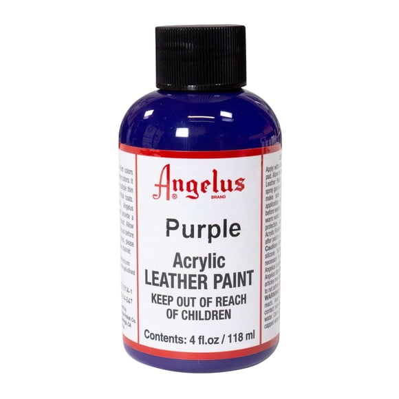 Angelus Acrylic Leather Paint 118ml (4oz) Waterproof Flexible Paint for Sneakers Shoes Bags Leather DIY Craft,Purple