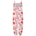thumbnail image 3 of MIASHUI Girls Jumpsuits Cute Print Sleeveless Rompers Casual Loose Long Pants with Pockets,Hot Pink,3-4 Years, 3 of 4
