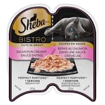 Sheba Bistro Perfect Portions Salmon in Creamy Sauce Coupes de nourriture pour chats mouillés adultes en graisse