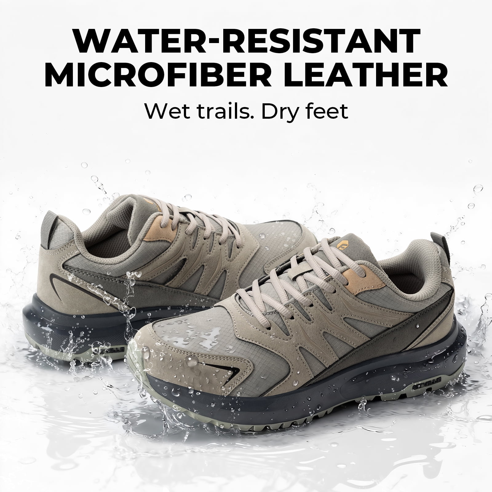 FitVille Men's Wide Hiking Shoes with Arch Support Comfort Outdoor
