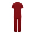 thumbnail image 4 of Grrvtrz Womens Scrubs Set Casual Workwear Drawstring Threaded Pant Legs 2PC, V Neck Stretch Scrub Top & Straight Leg Pants, 4 of 6
